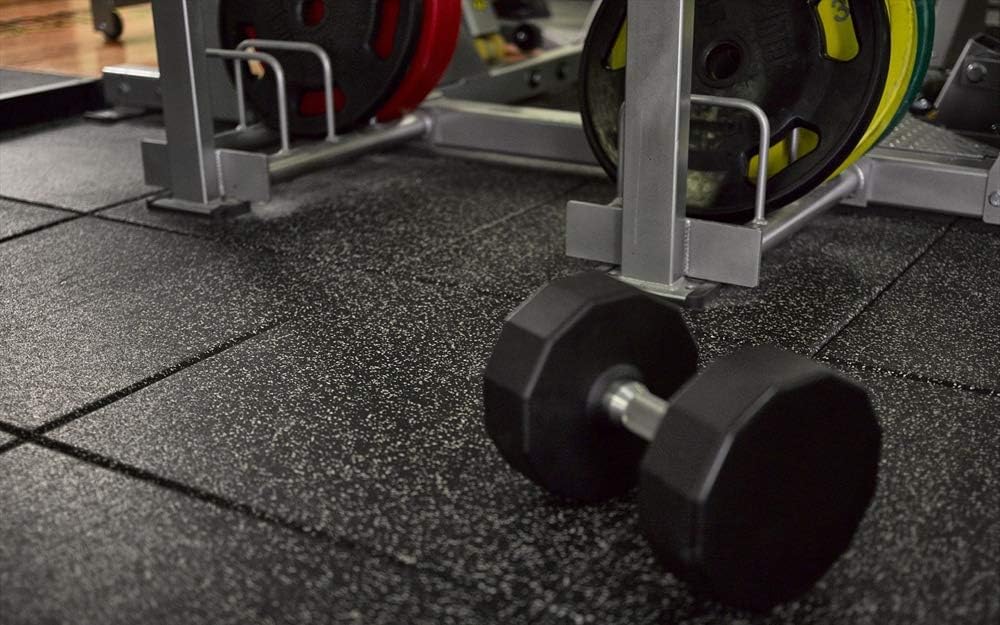 American Floor Mats - Extreme Rubber Gym Tiles - 1 Inch Thick Colorful - Superior Shock and Sound Absorbing - 10% Red - 2' x 2' Single Tile (Covers 4 Sq Ft)