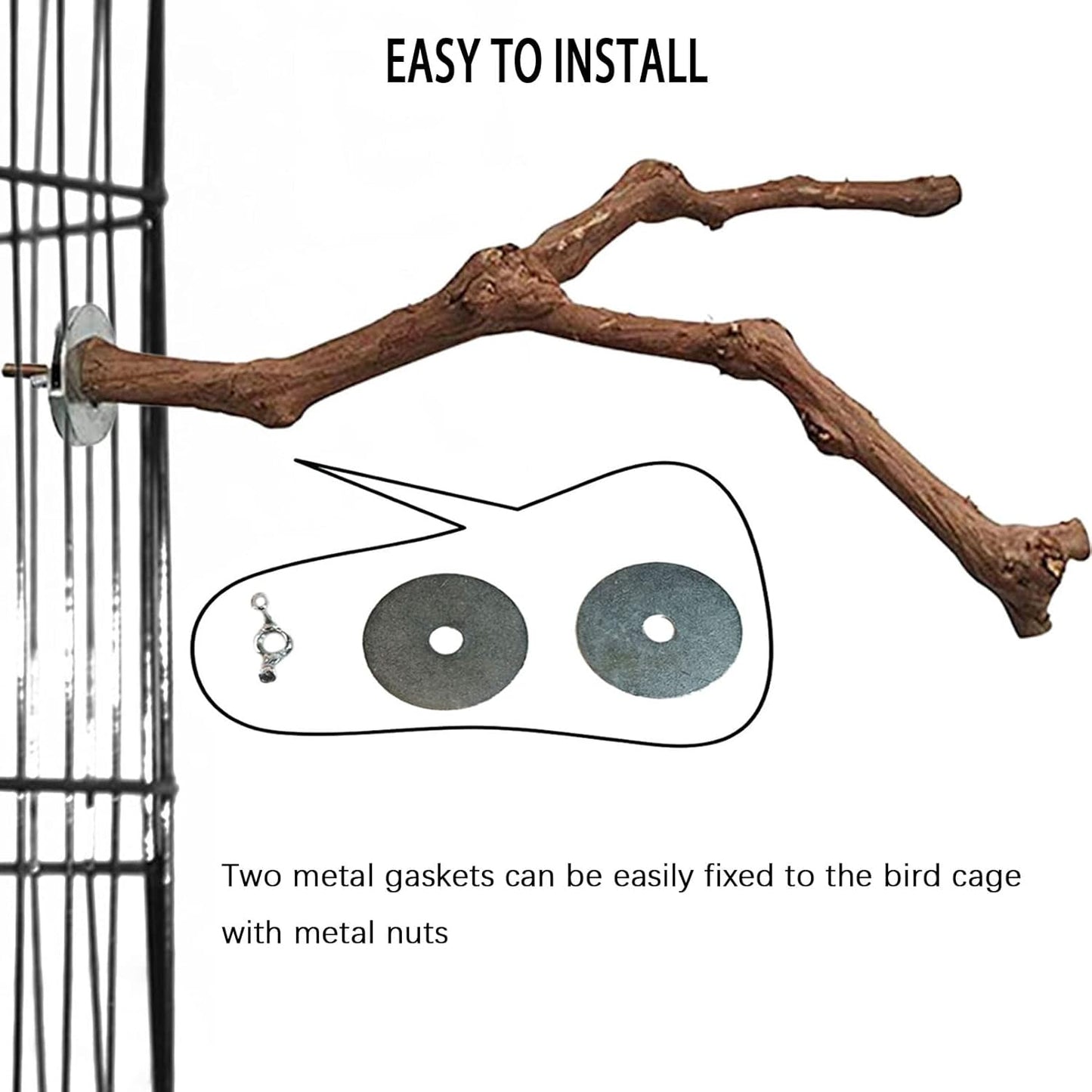 PINVNBY Bird Perches for Cage,3Pcs Parrot Perches Natural Grape Wood Birdcage Stands Pole 4Pcs Birds Toys Ball for Parakeet Lovebirds Budgies Cockatiels Finches