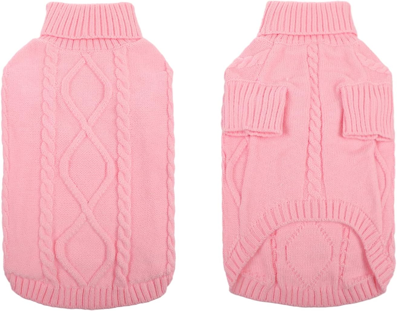 Queenmore XXL Dog Sweaters,Large Dog Sweater for Pitbull Doberman,Warm Turtleneck Knitted Big Pet Sweater for Male Femal Dogs,Extra Large Size Doggy Winter Clothes (Pink,2XL)