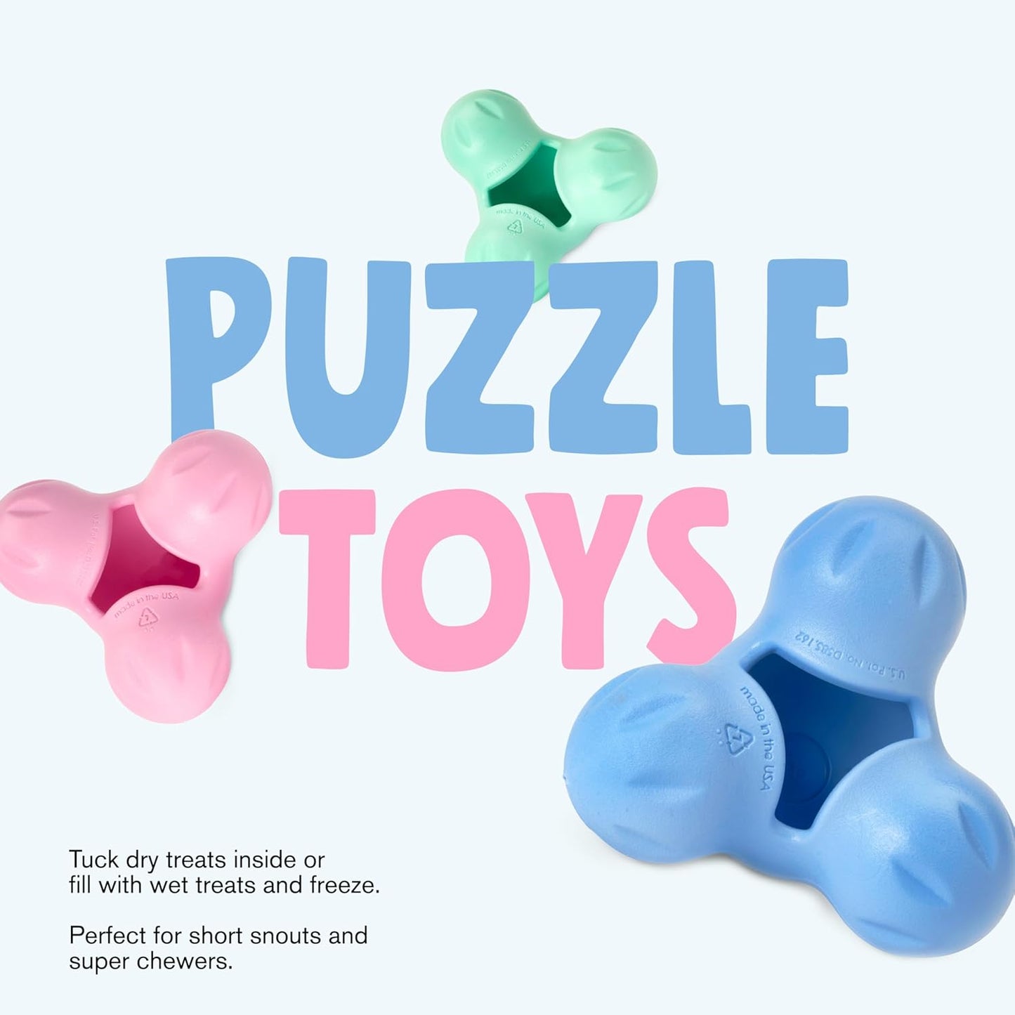 WEST PAW Zogoflex Tux Treat Dispensing Dog Chew Toy – Interactive Chewing Toy for Dogs – Dog Games for Aggressive Chewers, Fetch, Catch – Holds Kibble, Treats, Small 4", Mint