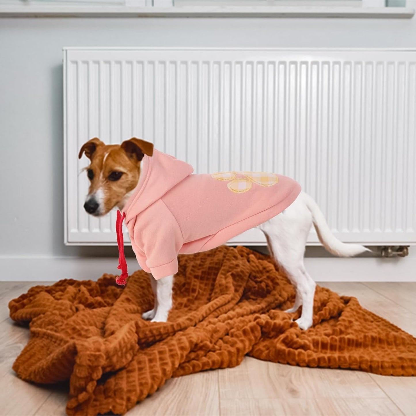 SAWMONG Dog Hoodie,Flannel Pet Hooded Sweater with Hat Puppy Pullover Sweater Shirt,Dog (Pink,XL)