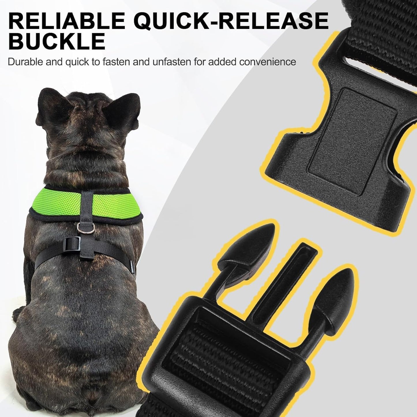 BINGPET No Pull Dog Harness, Soft Mesh Breathable All Weather Vest, Safety Protection Design, Durable Adjustable Step-in Easy Walk Dog Harness for Extra Large Dogs (Green, XL)