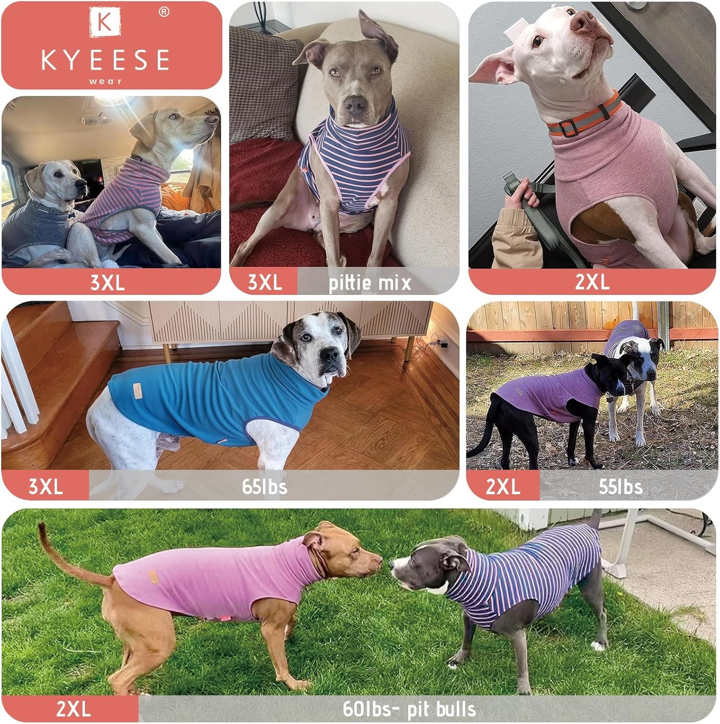 KYEESE 2Pack Dog Sweater Soft Dog Sweatshirt Pullover Pet Sweaters for Medium Dogs Male Warm Pet Coats Stretchy Dachshund Clothes Turtleneck Dogs Clothes