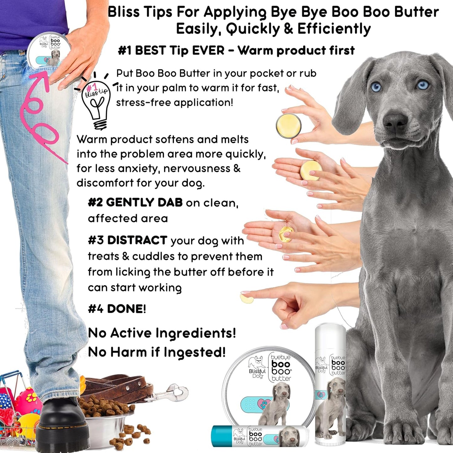 The Blissful Dog .50 oz Tube Weimaraner Booboo Butter