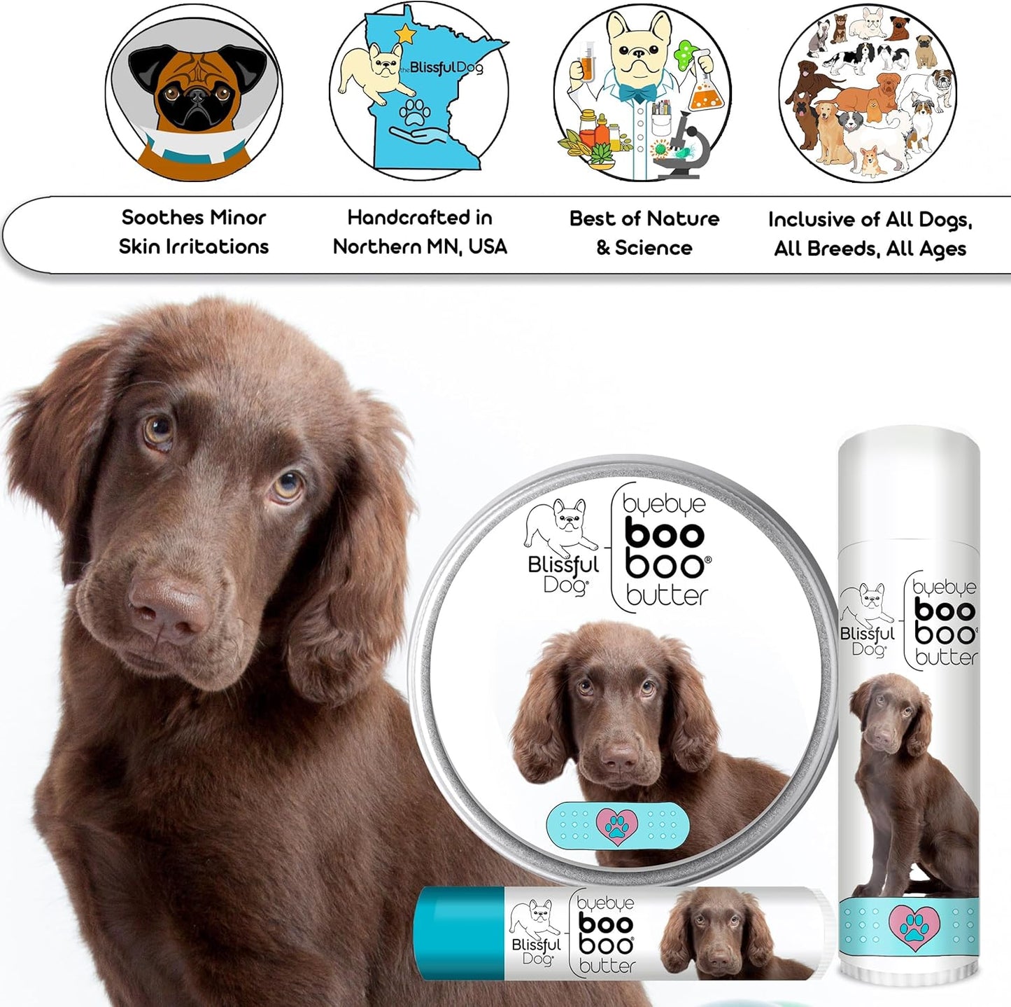 The Blissful Dog Flat-Coat Retriever Boo Boo Butter, 0.15-Ounce