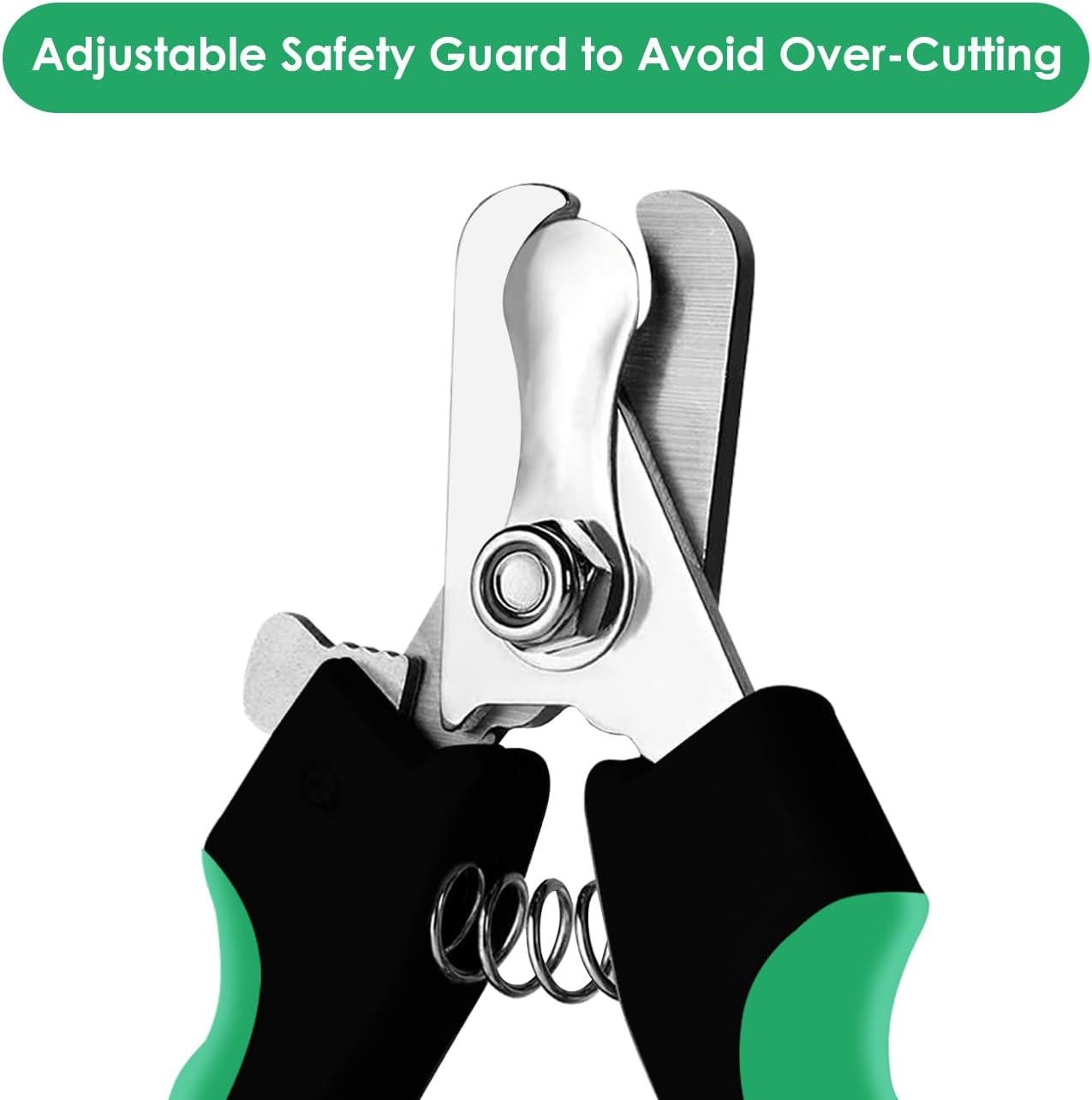 Candure Dog Nail Clippers Professional Pet Nail Clipper Suitable for Cats, Rabbits and Guinea Pigs - Safety Lock/Protective Guard to Avoid Over Cutting (Green, Medium to Small)