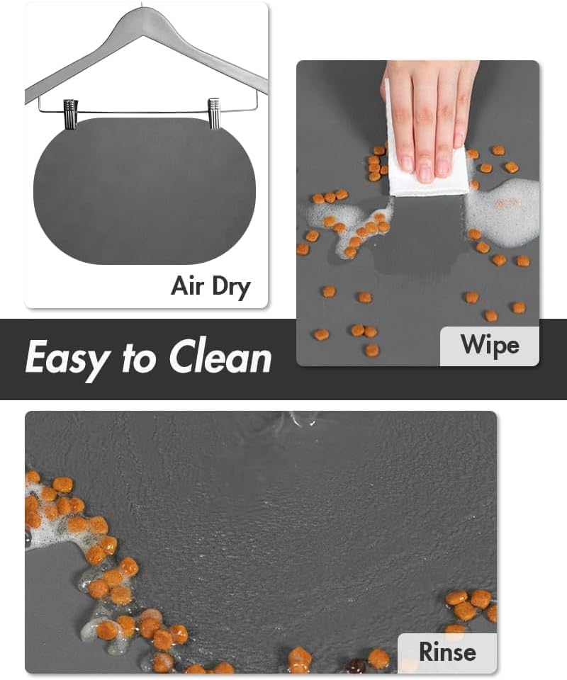 Absorbent Dog Food Mat-Dog Cat Mat for Food and Water Bowl, Quick Dry Pet Food Mat, No Stains Pet Feeding mat, Cat Accessories Pet Supplies-Water Bowl Mat for Messy Drinkers