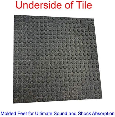 American Extreme Rubber Gym Mats - 1 Inch Thick, Colorful, Soundproof - 35% Grey/White 4 Pack (Covers 16 Sq Ft)