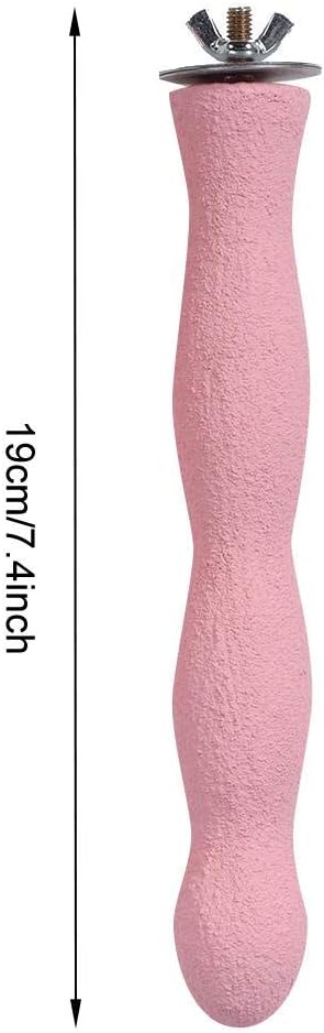 Bird Perch, and Beak Frosted Grinding Bar Standing Stick Cage Toy for Parakeet African Grey Cockatoo Budgies Cockatiel(L)