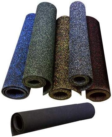 American Floor Mats 1/4in (7mm) Thick 10% Grey 4' x 20' Heavy Duty Rubber Rolls, Protective Exercise Mats, Home Gym Rubber Flooring