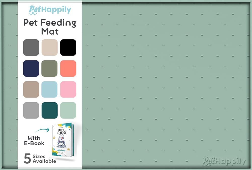 Dog Food Mat - 28x18 Raised Edges Dogs Mat for Food and Water Prevent Spill, Waterproof Cat Food Mats Protect Floors, Easy Clean Dog Bowl Mats for Food and Water, Silicone Pet Feeding Placemats