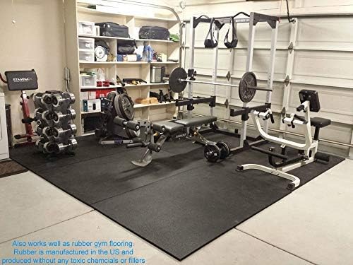 American Floor Mats - Heavy Duty Stall Tiles - Stable/Horse Tiles - Thick, Durable Rubber Flooring Solid Black 1 Center Tile 1/2" Thick