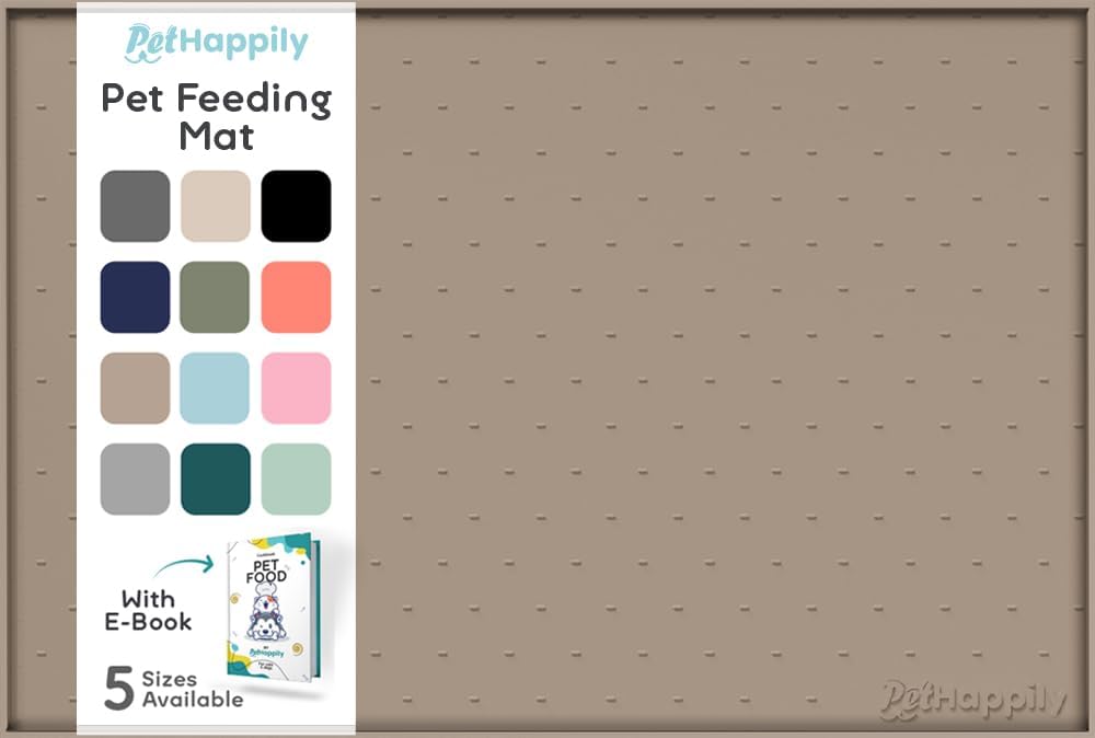 Dog Food Mat - 24x15 Raised Edges Dogs Mat for Food and Water Prevent Spill, Waterproof Cat Food Mats Protect Floors, Easy Clean Dog Bowl Mats for Food and Water, Silicone Pet Feeding Placemats
