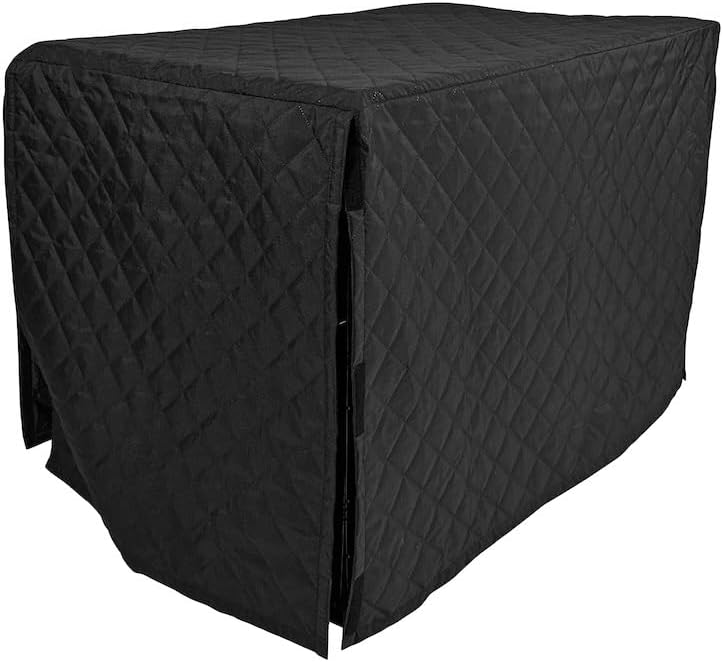 4Knines Quilted Dog Crate Cover – Heavy-Duty, Water-Resistant Fabric for Indoor/Outdoor Use – Durable Travel Cage Cover for Training, Weather Protection – Fits 36-Inch Crates – Black