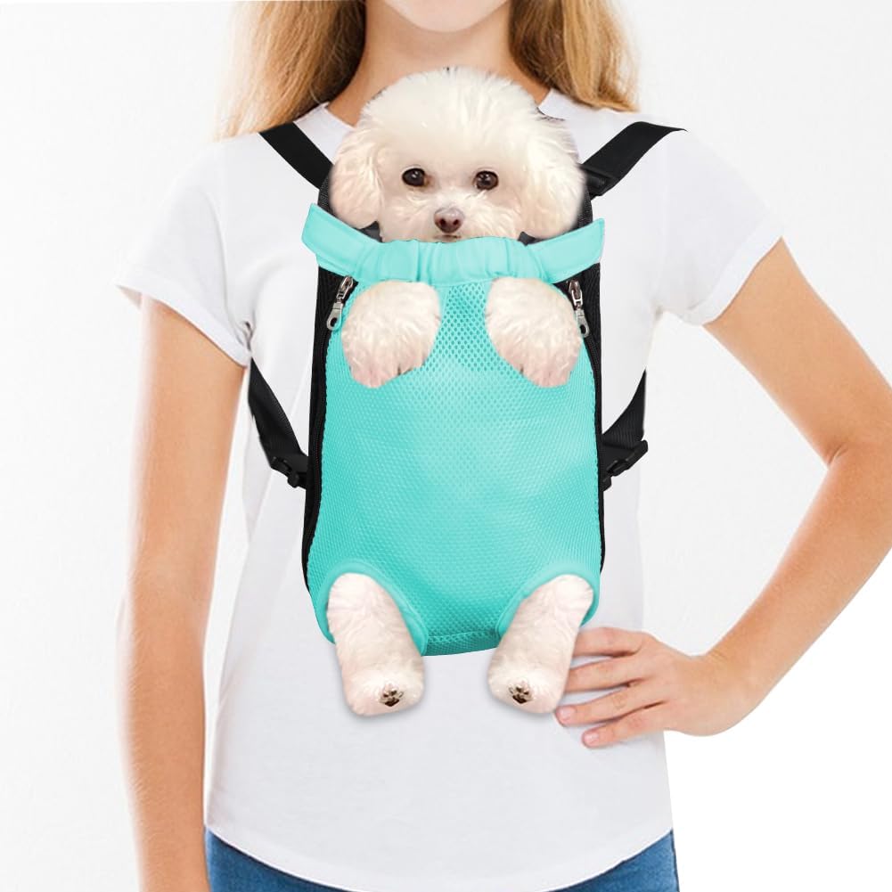 FEimaX Dog Carrier Backpack Pet Legs Out Front Cat Travel Bag, Adjustable Puppy Backpacks Carriers Hands-Free for Small Medium Dogs Cats Hiking Traveling Camping Daily Walking