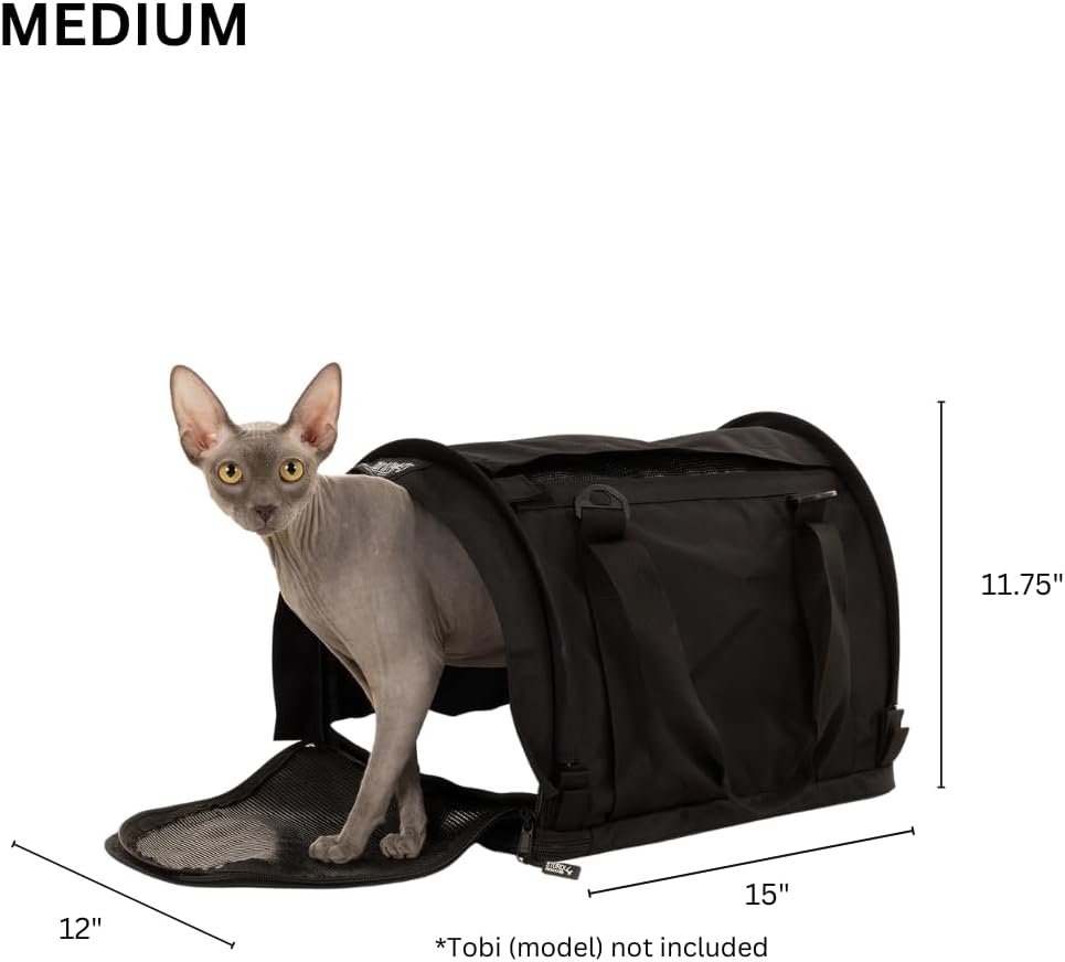 SturdiBag Pro 2.0 Pet Travel Carrier with Flexible Height for Cats and Dogs | Soft Sided Pet Carrier Bag with Safety Clips and Seatbelt Straps for Airplane or Car Travel | Medium, Hot Pink