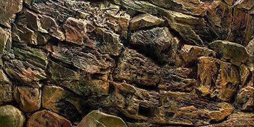 Rock Wall Aquarium Background Poster PVC Fish Tank Decor Landscape 24 36 48 72 (36" x 16"/ 91 x 41cm)