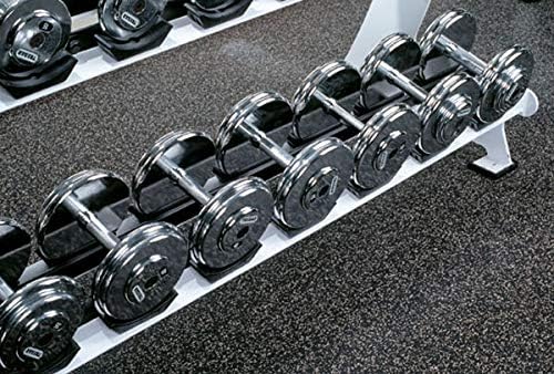 American Floor Mats 1/4in (7mm) Thick 10% Grey 4' x 19' Heavy Duty Rubber Rolls, Protective Exercise Mats, Home Gym Rubber Flooring