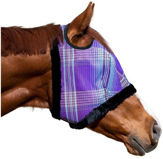 Kensington UV Fly Mask with Fleece Trim - Protective Mask with Dual Ear Opening Size: XXL Color: 2017-Lavender Mint
