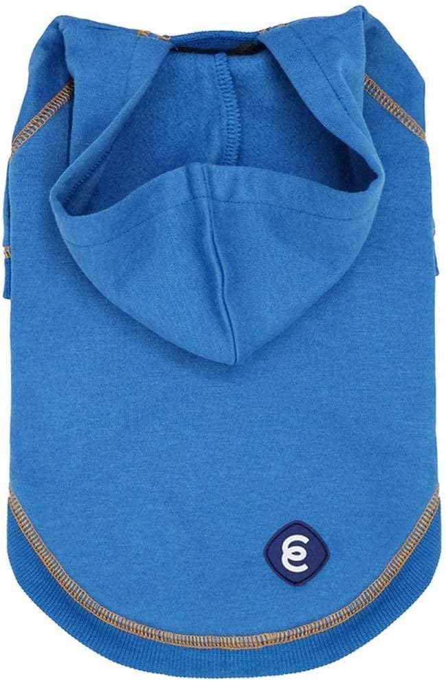 Blueberry Pet Essentials Soft & Comfy Better Basic Cotton Blend Dog Hoodie Sweatshirt in Alaskan Blue, Back Length 24", Pack of 1 Jacket for Dogs