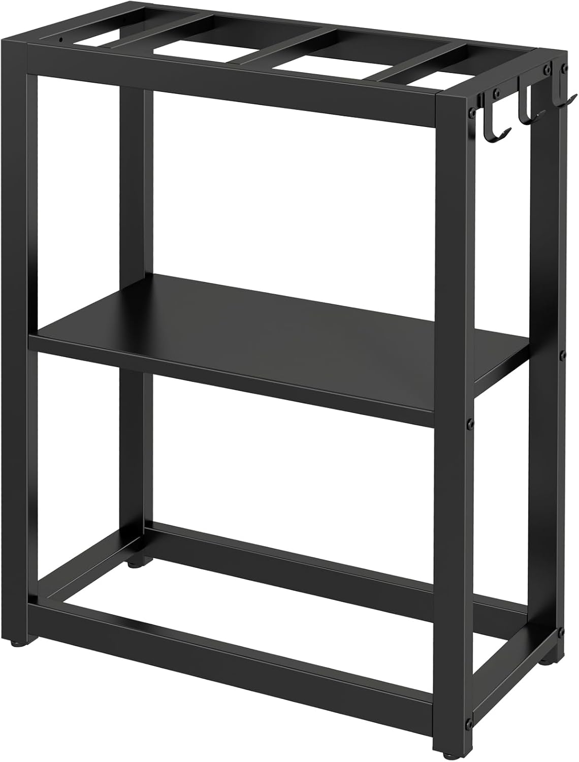 10-20 Gallon Fish Tank Stand with Storage Shelf, Aquarium Stand Measuring 24.8&quot; W x 9.5&quot; D x 30.1&quot; H with Hooks,Heavy Duty Metal Turtle Reptile Tank Stand, Easy Assemble