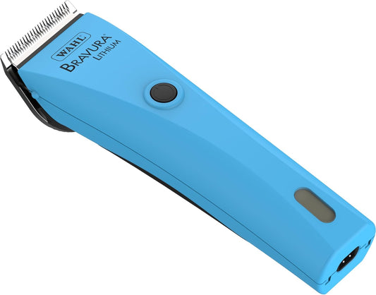 WAHL Professional Animal Bravura Lithium Ion Clipper - Pet, Dog, Cat, and Horse Corded/Cordless Clipper Kit, Turquoise (41870-0438)