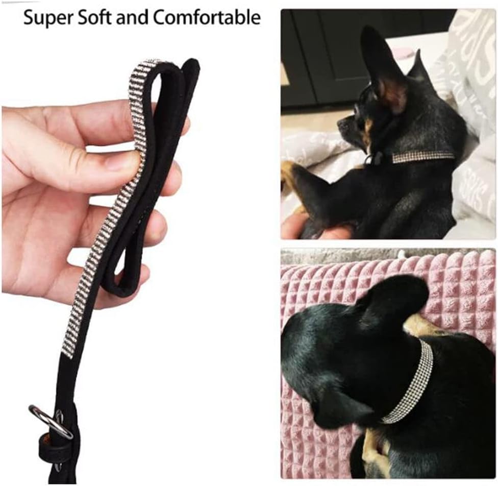 Rhinestone Dog Collar for Small Dogs, Bling Diamond Fancy Crystal Glitter Pretty Jewel Pet Puppy Collars for XXS XS Small Medium Large Breed Girl Dogs Female Cats Kitten, Teal L