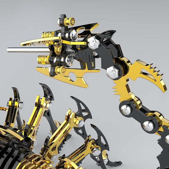 Scorpion 3D Metal Puzzles Kits for Adults Teens – 454 Pcs – Mechanical Assembly Models – 4 Hours to Build – Ideal for Gifts and Decorations (Gold and Black)