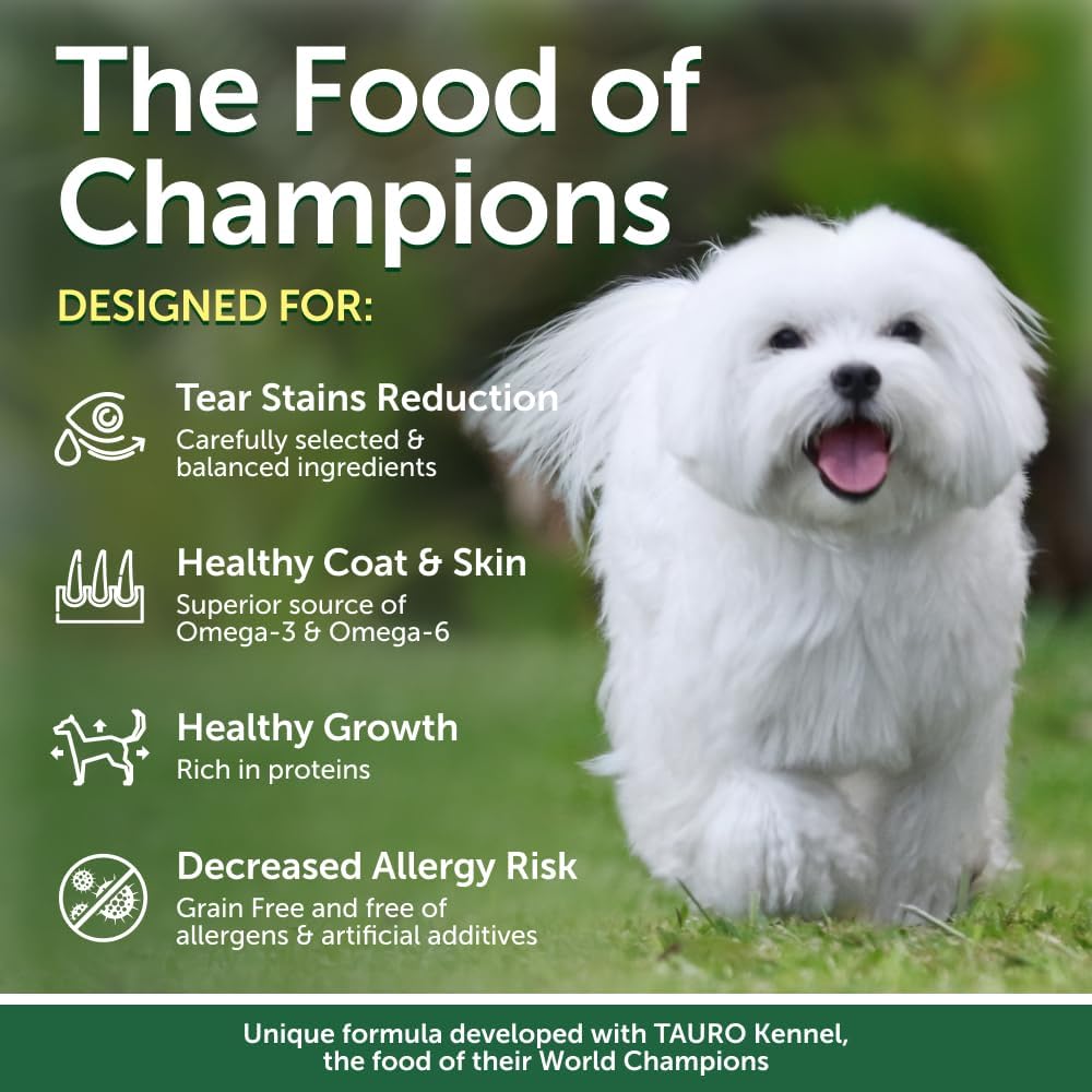 Nature's Protection Dry Dog Food for Puppy & Adult - High Protein, Grain Free Tear Stain Formula - Dog Kibble for Small, Medium & Large Breed with Light Coat (Superior Care - White Fish, 8.8 lb)