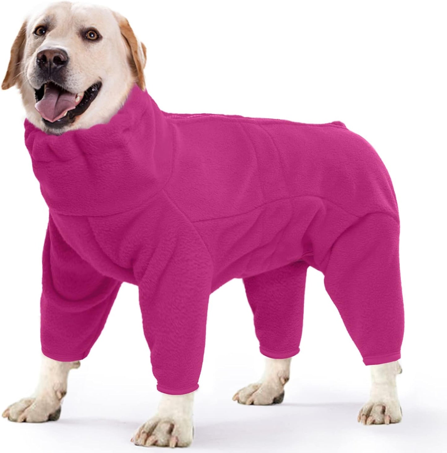 ROZKITCH Fleece Dog Coat, Pet Windproof Warm Cold Weather Jacket Vest Cozy Jumpsuit Apparel Outfit Clothes for Small Dog Walking Hiking Sleep Pink 2XS