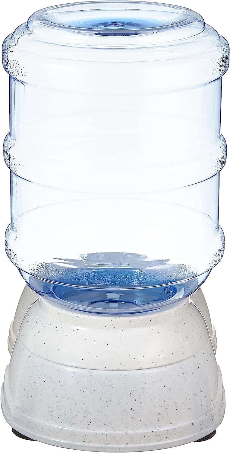 Amazon Basics Gravity Pet Water Dispenser for Cat, Dog, 1 gallon Capacity, Small, Gray