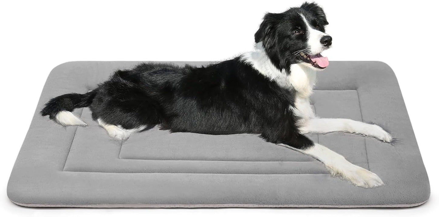 JoicyCo Dog Crate Bed Pad Mat, 36 in Non Slip Bottom Washable Kennel Pad for Medium and Large Dogs, Clay Gray
