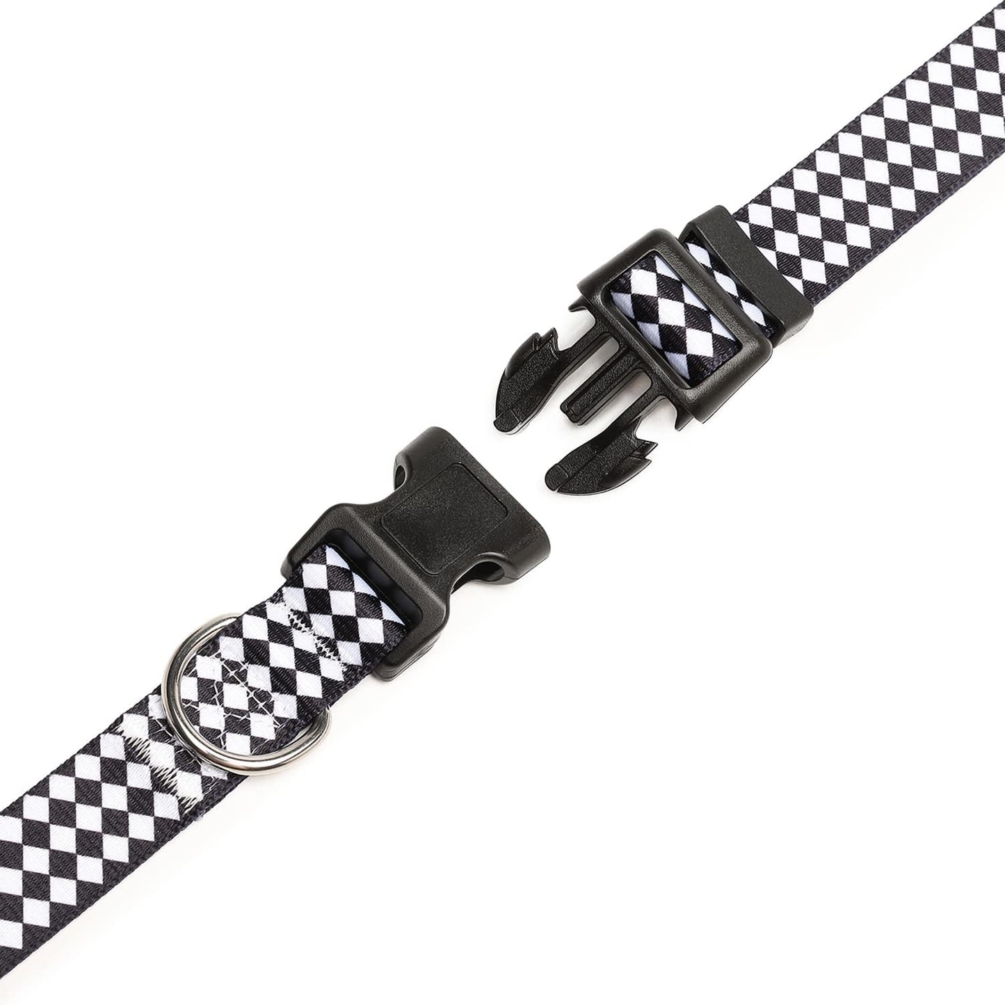 Mercano Adjustable Dog Collar - Special Design Patterns, Soft Nylon Comfortable Durable Pet Collar for Small Medium Large Dogs (L, Rhomb)