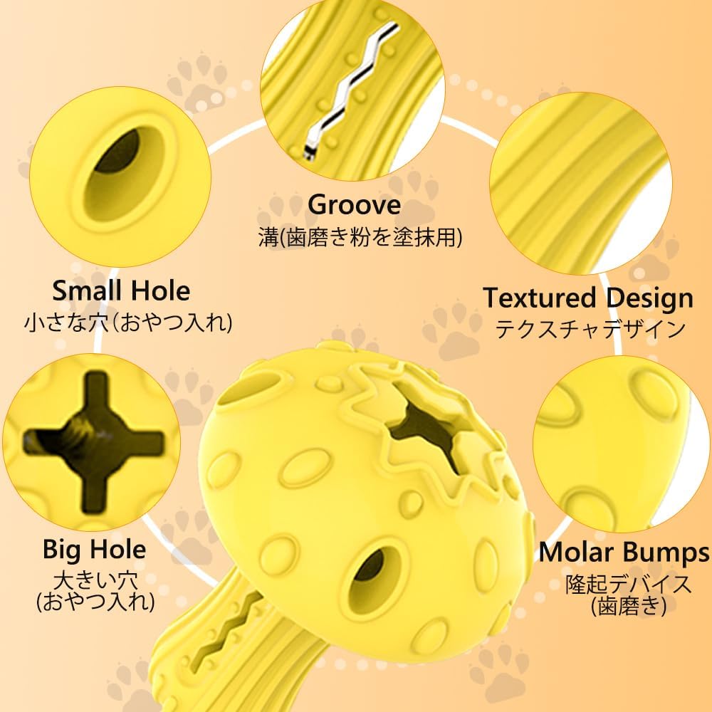 SCHITEC Dog Chew Toy for Large & Medium Dogs, Rubber Treat Dispensing Toy for Aggressive Chewers, Interactive Slow Feeder Tough Puzzle Toys Teeth Cleaning