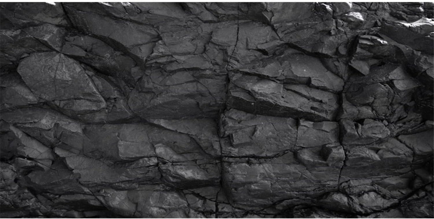 AWERT 36x18 inches Stone Aquarium Background Black Rock Fish Tank Background Rocky Terrarium Background Vinyl