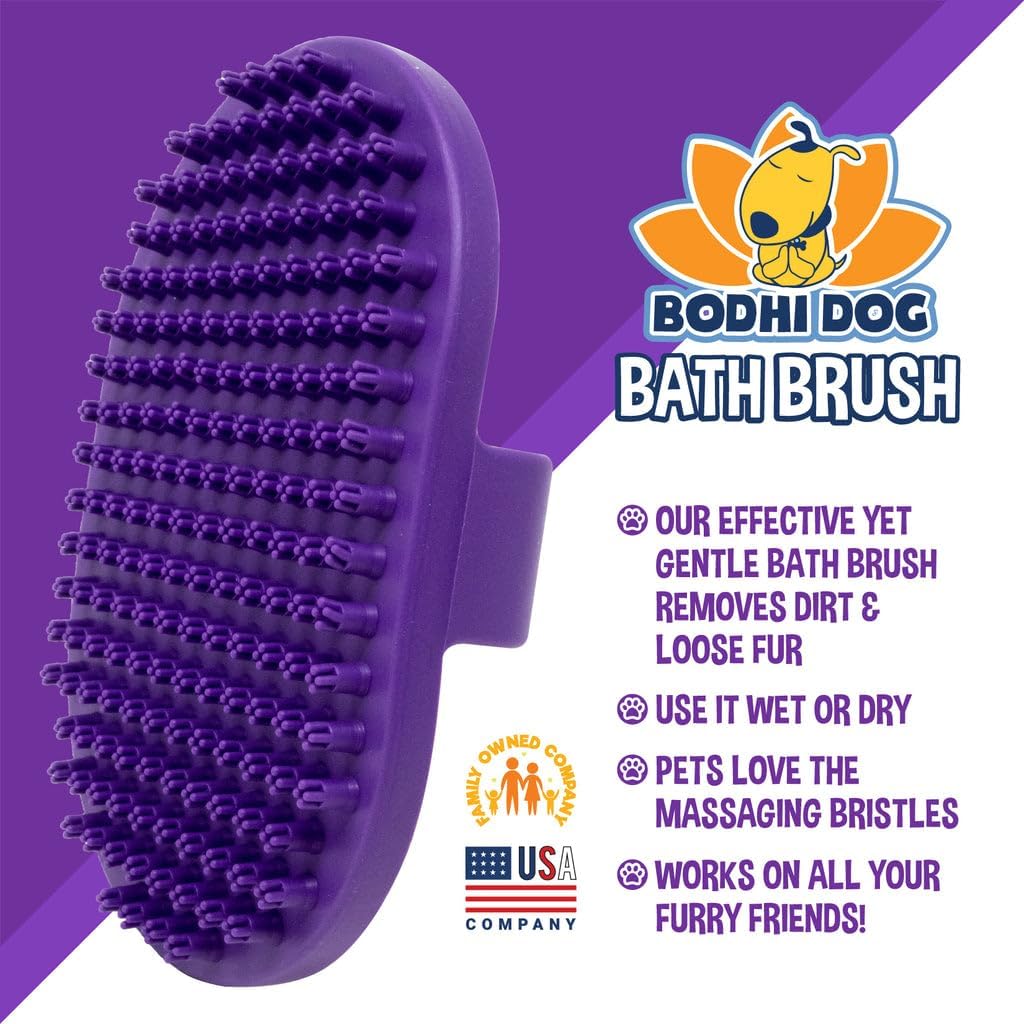 Bodhi Dog Shampoo Brush - Pet Grooming & Bath Supplies for Dogs and Cats - Bath Brush for Long & Short Hair - Premium Scrubber for Shower, Bathing & Massage (One Pack, Purple)