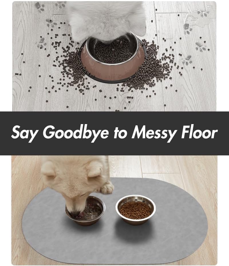 Absorbent Dog Water Mat-Dog Mat for Food and Water Bowl, Quick Dry Pet Feeding Mat, No Stains Dog Food mat, Dog Accessories Pet Supplies Mat-Dog Water Bowl Mat for Messy Drinkers