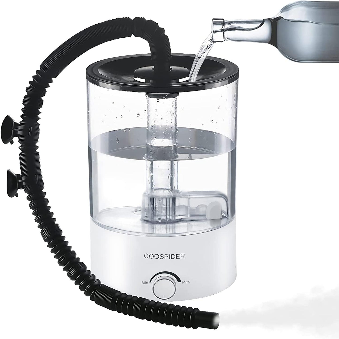Coospider 4.2L Top Fill Reptile Fogger Mister, Reptile Humidifier for Reptiles Tank, Terrariums Humidifier with Extended Tube, Automatic Reptile Misting System for Reptiles Amphibians Herps Vivarium