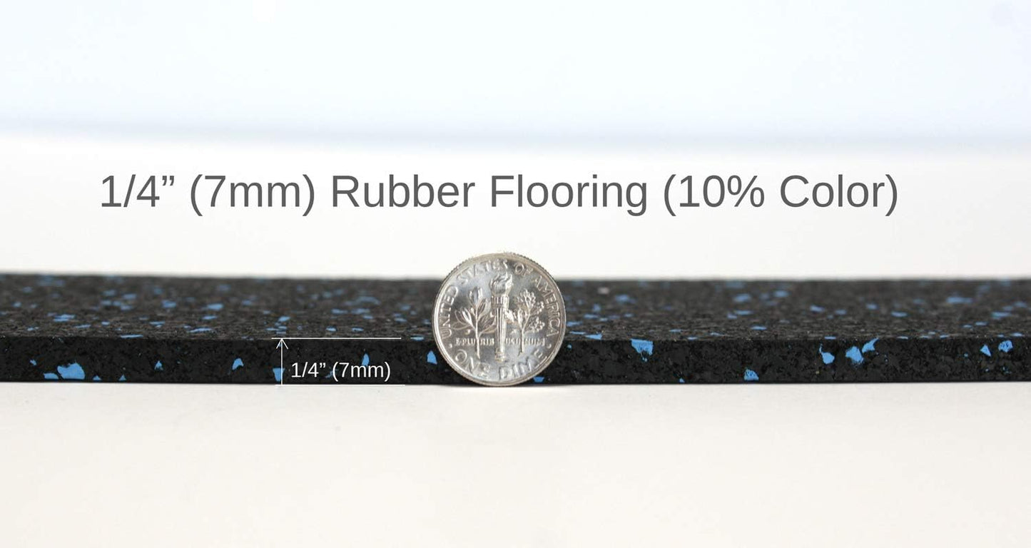 American Floor Mats 1/4in (7mm) Thick 10% Mocha 4' x 18' Heavy Duty Rubber Rolls, Protective Exercise Mats, Home Gym Rubber Flooring