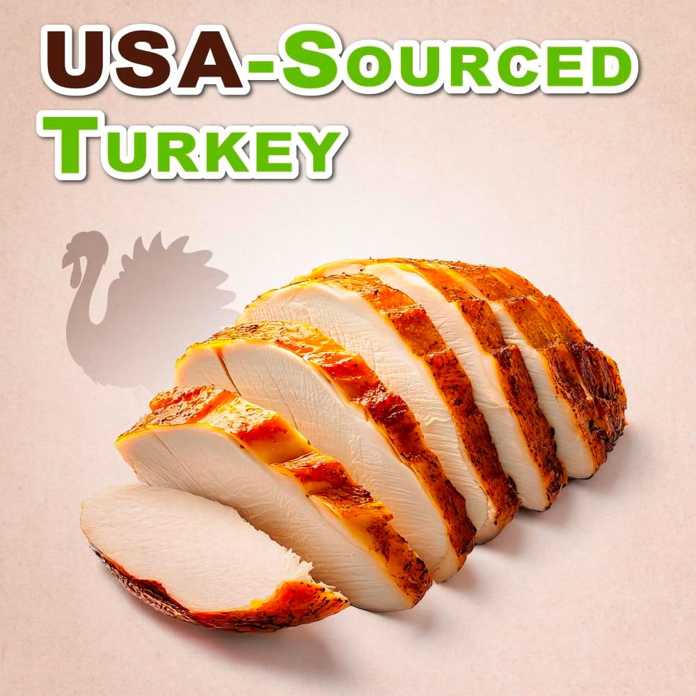 AFreschi Natural Turkey Treats Star Bites –16 oz, Hexagonal Shape, USA-Sourced Trukey, All-Natural, Hypoallergenic, Low-Fat, Healthy & Easily Digestible, Puppy & Training Snack & Small Dogs