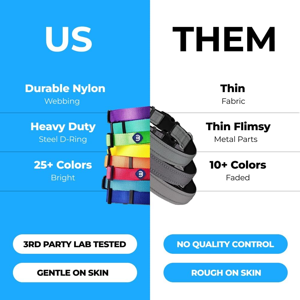 Blueberry Pet Essentials Medium Dog Collar in True Navy | Adjustable & Eco-Friendly Durable Nylon Strap | Classic Collar for Medium Dogs, Boy & Girl Pets