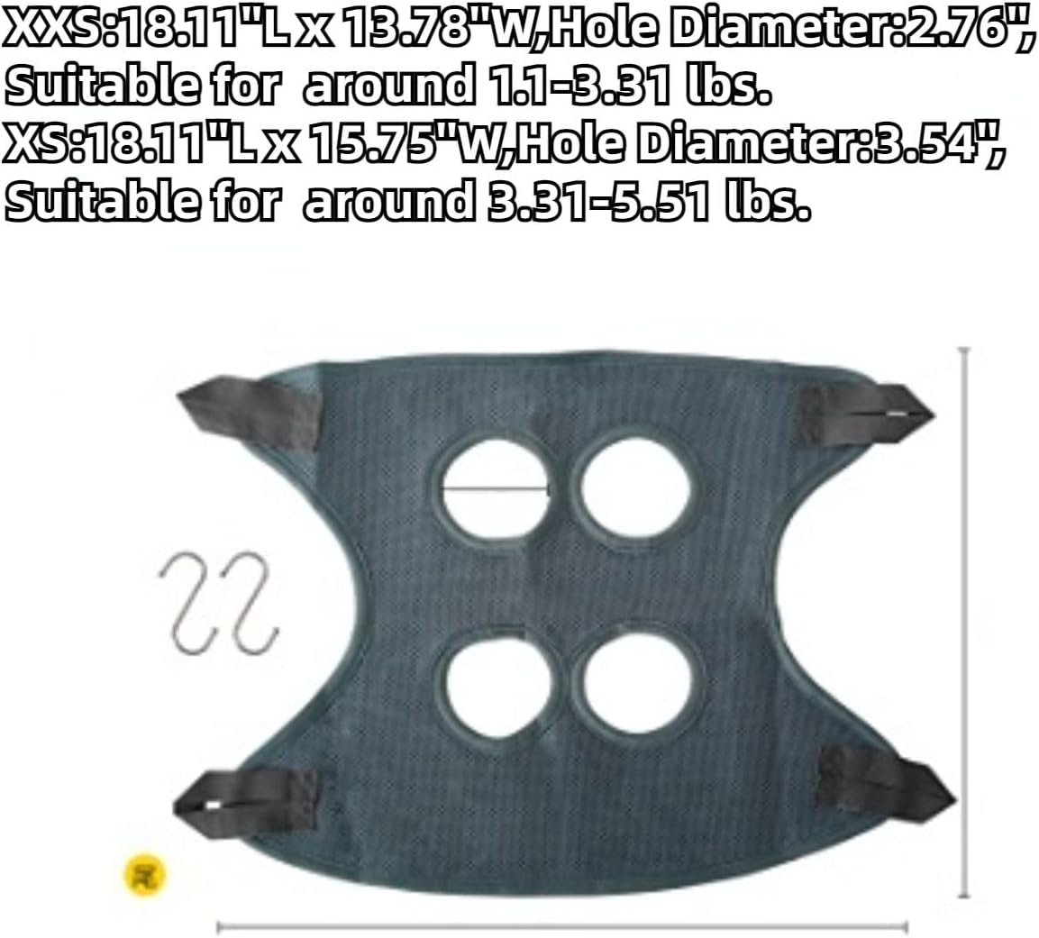 Rabbit Grooming Hammock with Safety Belt for Nail Clipping, Grooming, Bunny Bathing Bag for Nail Trimming, Cat Claw Care Bag, Small Animal Grooming Harness (Red,XX-Small)