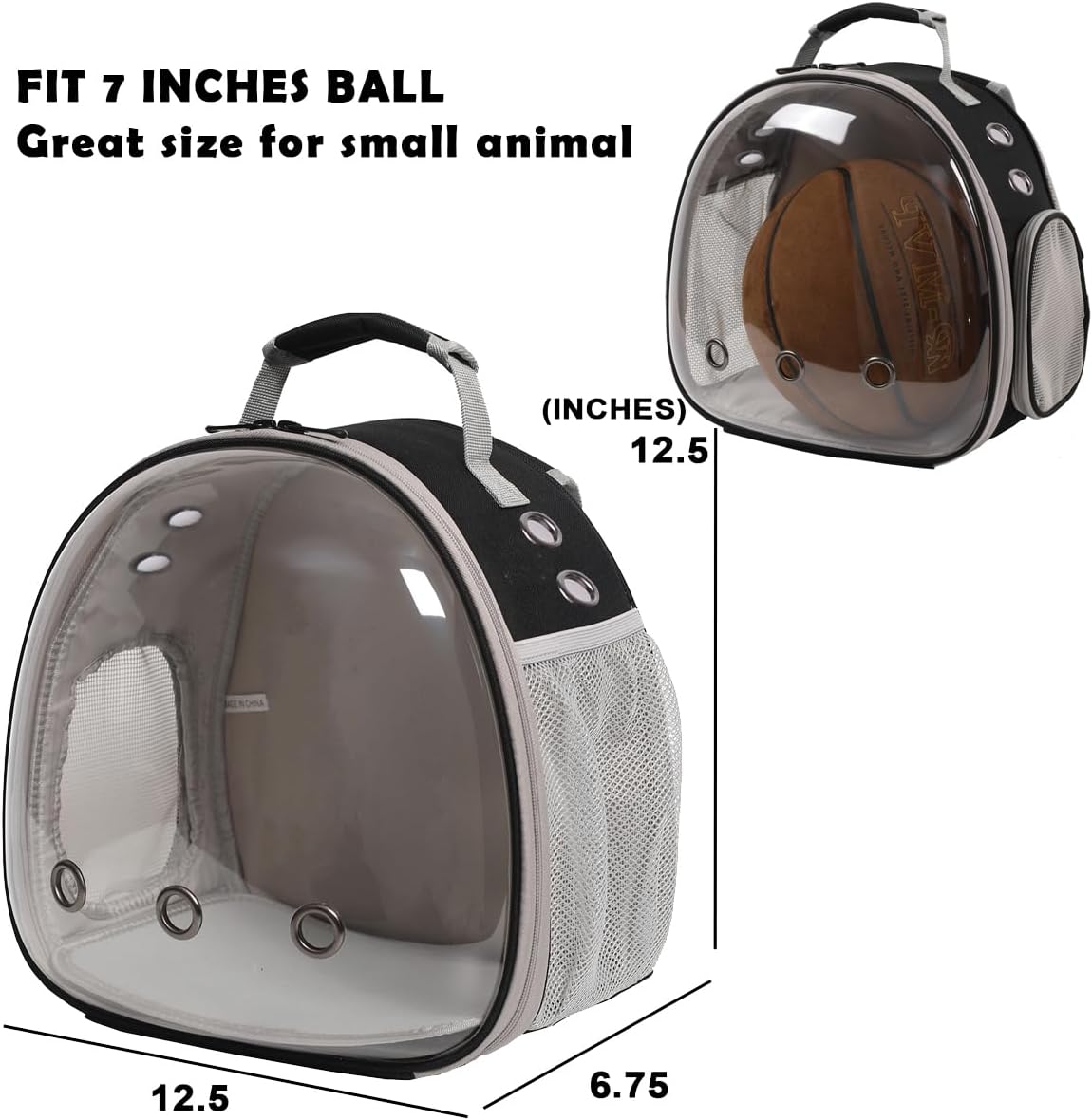 Desert Iguana Backpack Carrier,Bearded Dragon Portable Backpack Carrier with Small Backpack Harness Leash Set,Space Capsule Clear Bubble Window Travel Backpack for Lizard Travel,Guinea Pig,Rabbit