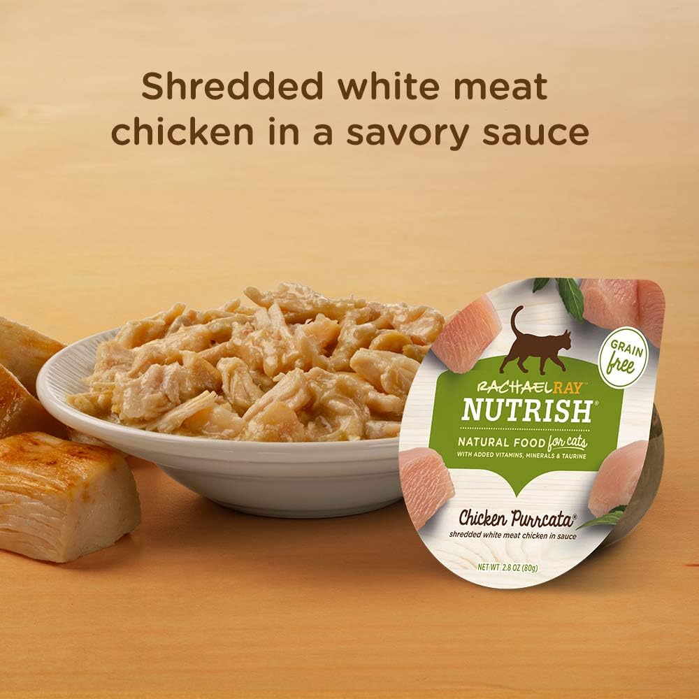 Rachael Ray Nutrish Natural Premium Wet Cat Food, Chicken Purrcata, 2.8 Ounce Tub (Pack of 12), Grain Free