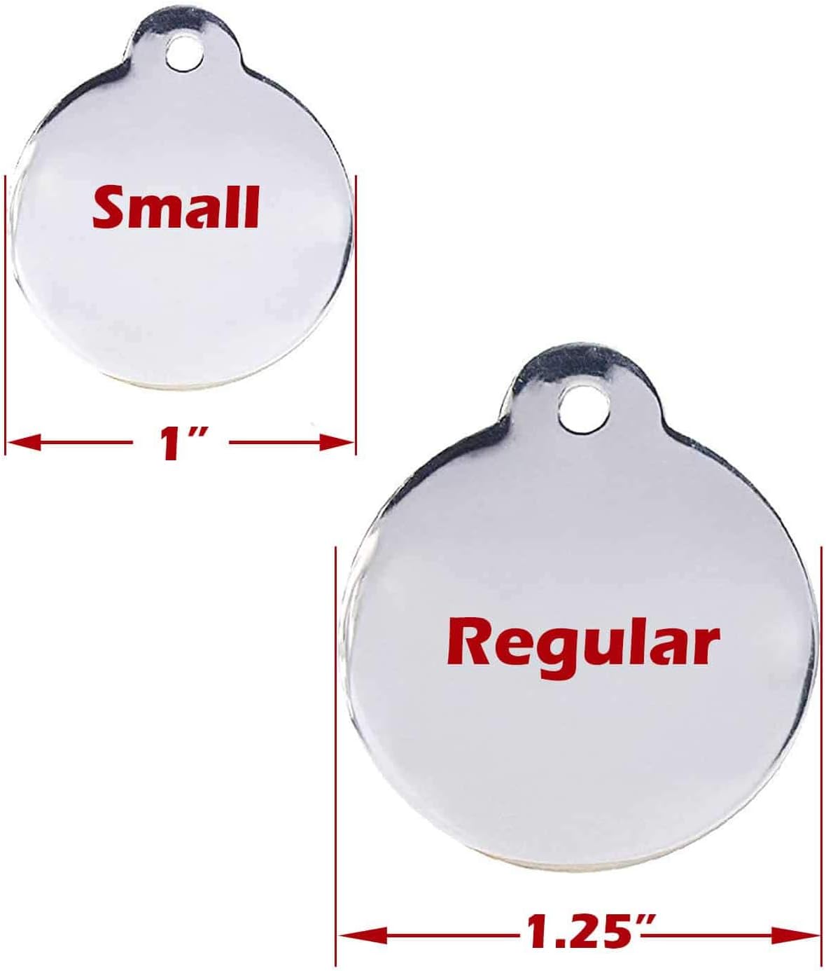 Engraved Pet Tag for Dogs and Cats - Personalized Front & Back up to 4 Lines of Text Custom Engraved ID, Round Paw Print Solid Plating Stainless Steel Rose Gold Small