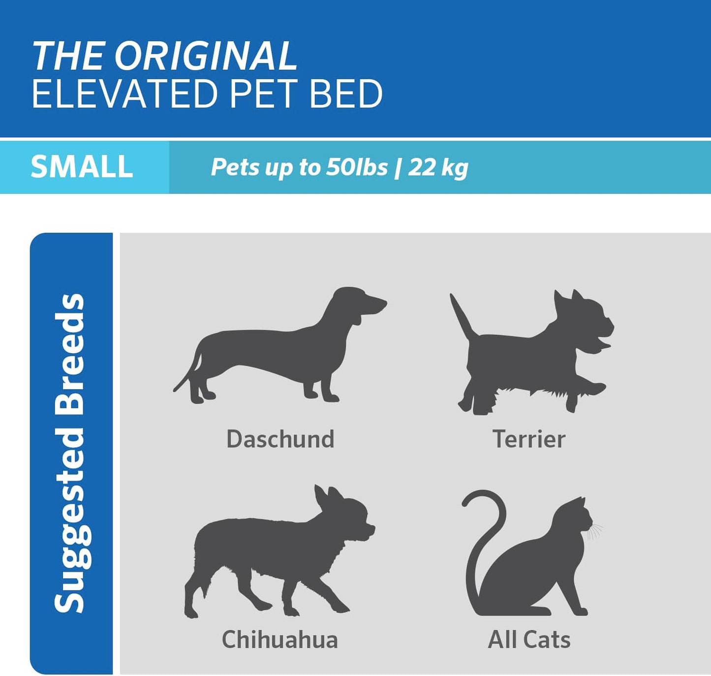 Coolaroo The Original Cooling Elevated Pet Bed,Brunswick Green, Small