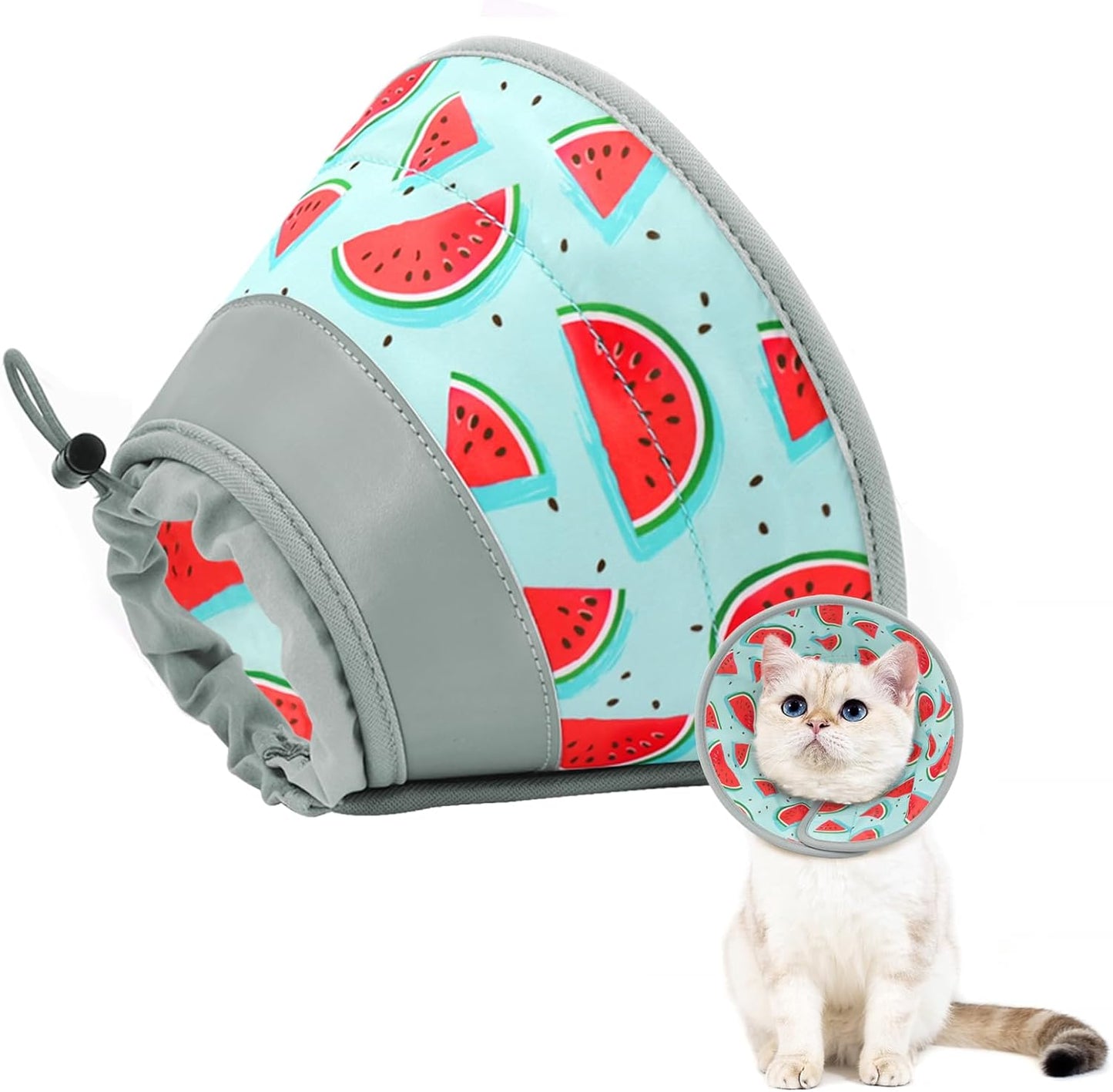 Cat Cone Collar Soft to Stop Licking, Adjustable, Foldable Lightweight Kitten Cones After Surgery Recovery for Cats & Kittens, Cat Cone Alternative (Blue, S)