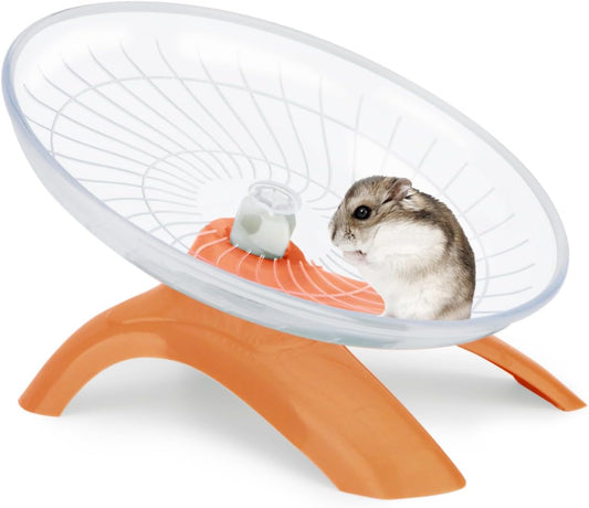 Hamster Wheel Silent Hamster Exercise Wheel Running Spinner Hamster Flying Saucer for Hamsters Gerbils Mice and Other Small Pets (Orange)
