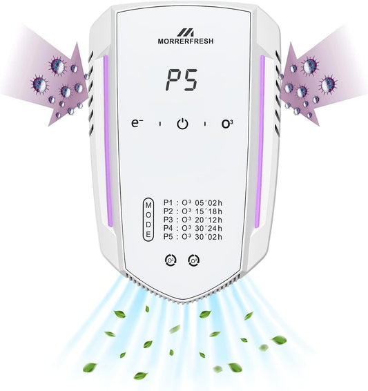 Ozone Odor Eliminator for Strong Odor 99% Cat Litter Deodorizer Dog Poof Odor Removal Air Ionizers for Home Portable Air Purifier for Pets Toilet Wardrobe Shoe Garage Room Cabinet White