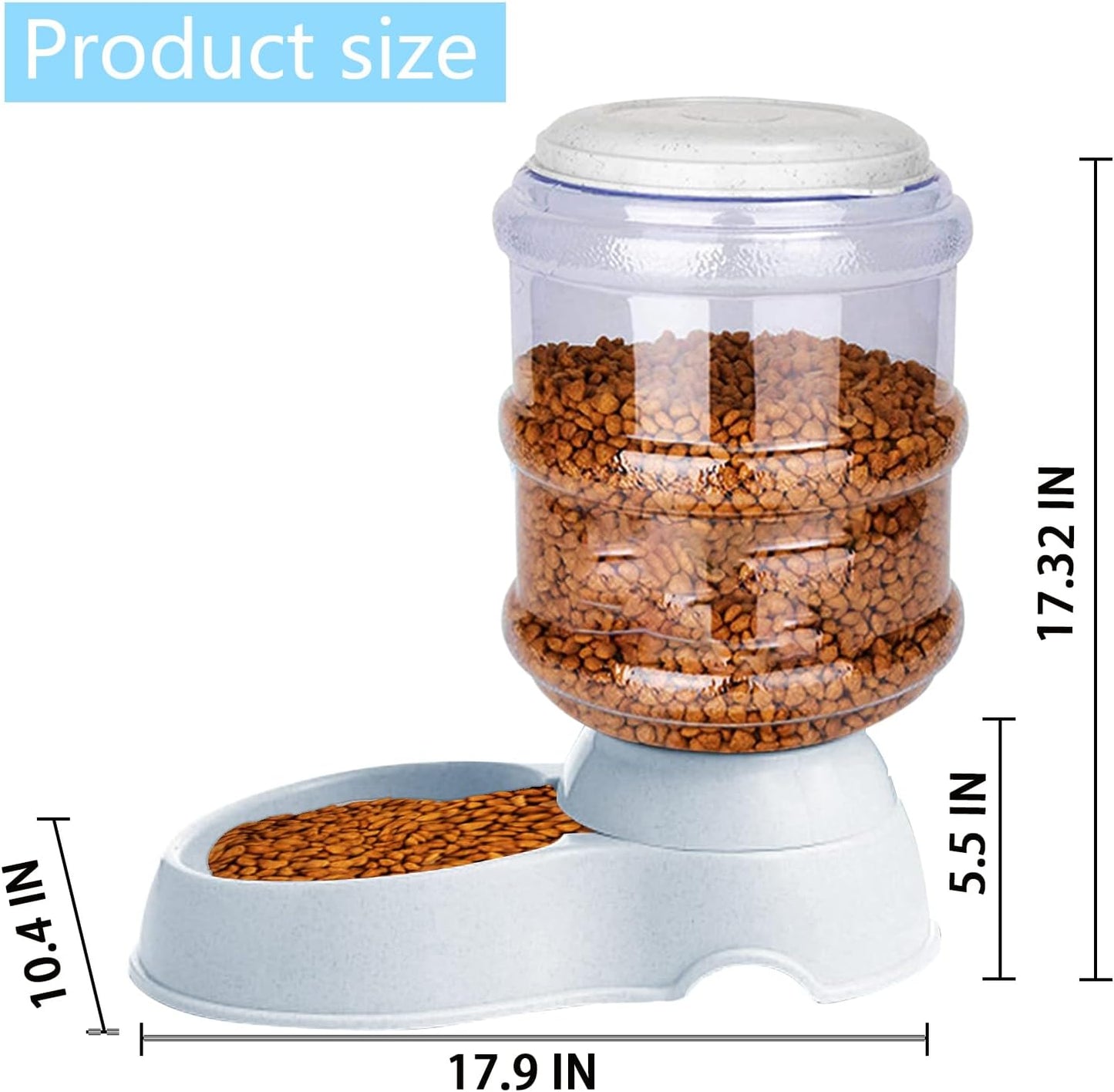 Automatic Dog Feeders, Dog Feeder Dispenser for Large Dogs, 3 Gallon Gravity Automatic Dog Cat Feeder Station, Dry Food Storage Container Bowl for Adult Dogs